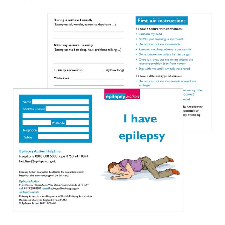 Epilepsy ID card Epilepsy Action