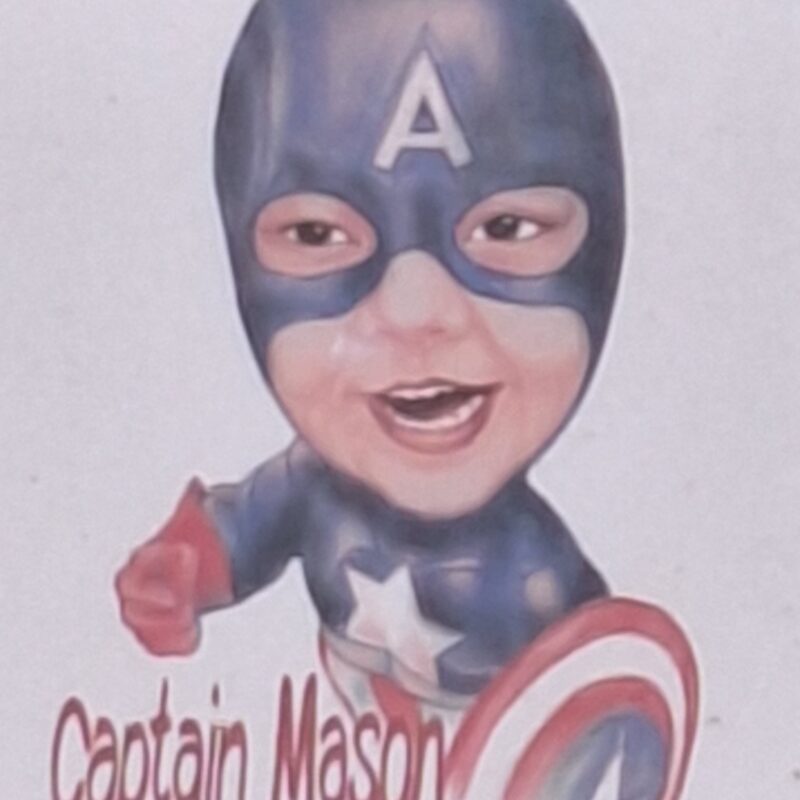 Drawing of Mason as Captain America - Captain Mason