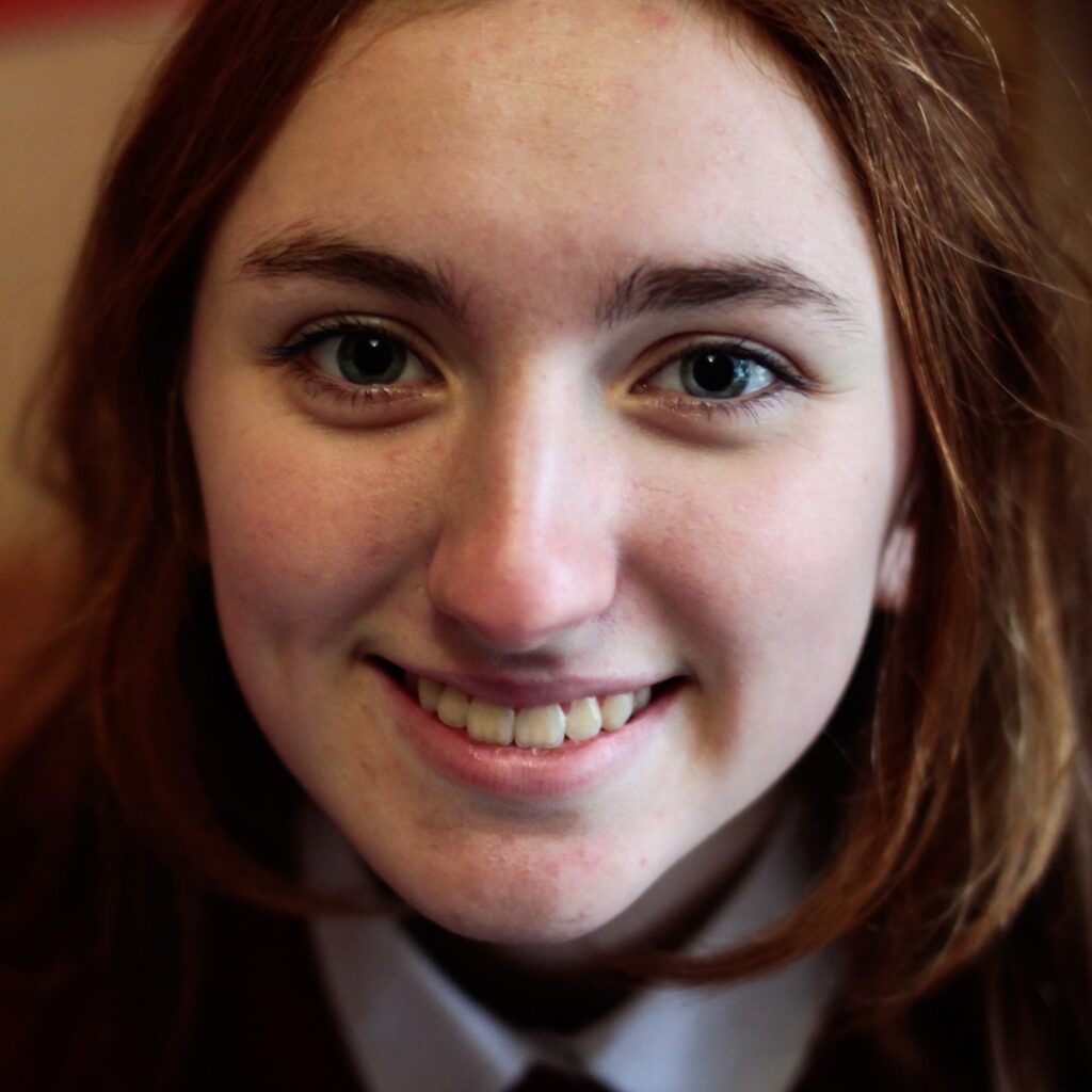 close up of young woman's face