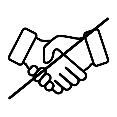 Handshake crossed out icon