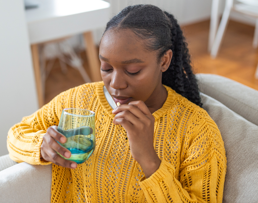 Woman taking topiramate, which is her epilepsy medicine