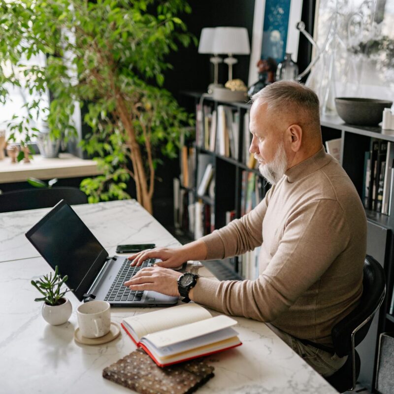 professional man working on a laptop